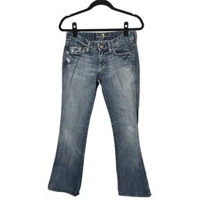 Vintage 7 For‎ All Mankind Low Rise "A" Pocket Flare Jeans Medium Wash Size 26